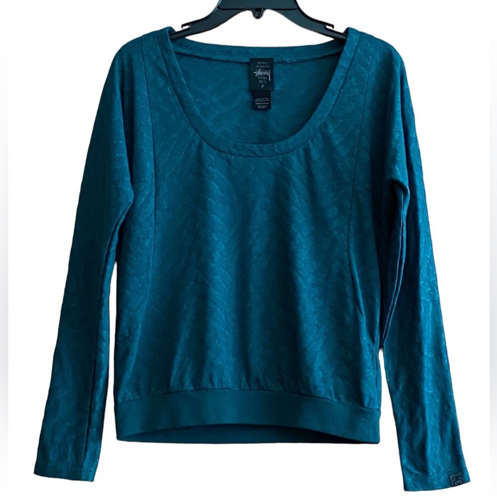 Stussy Teal Blue Green Longsleeve Small